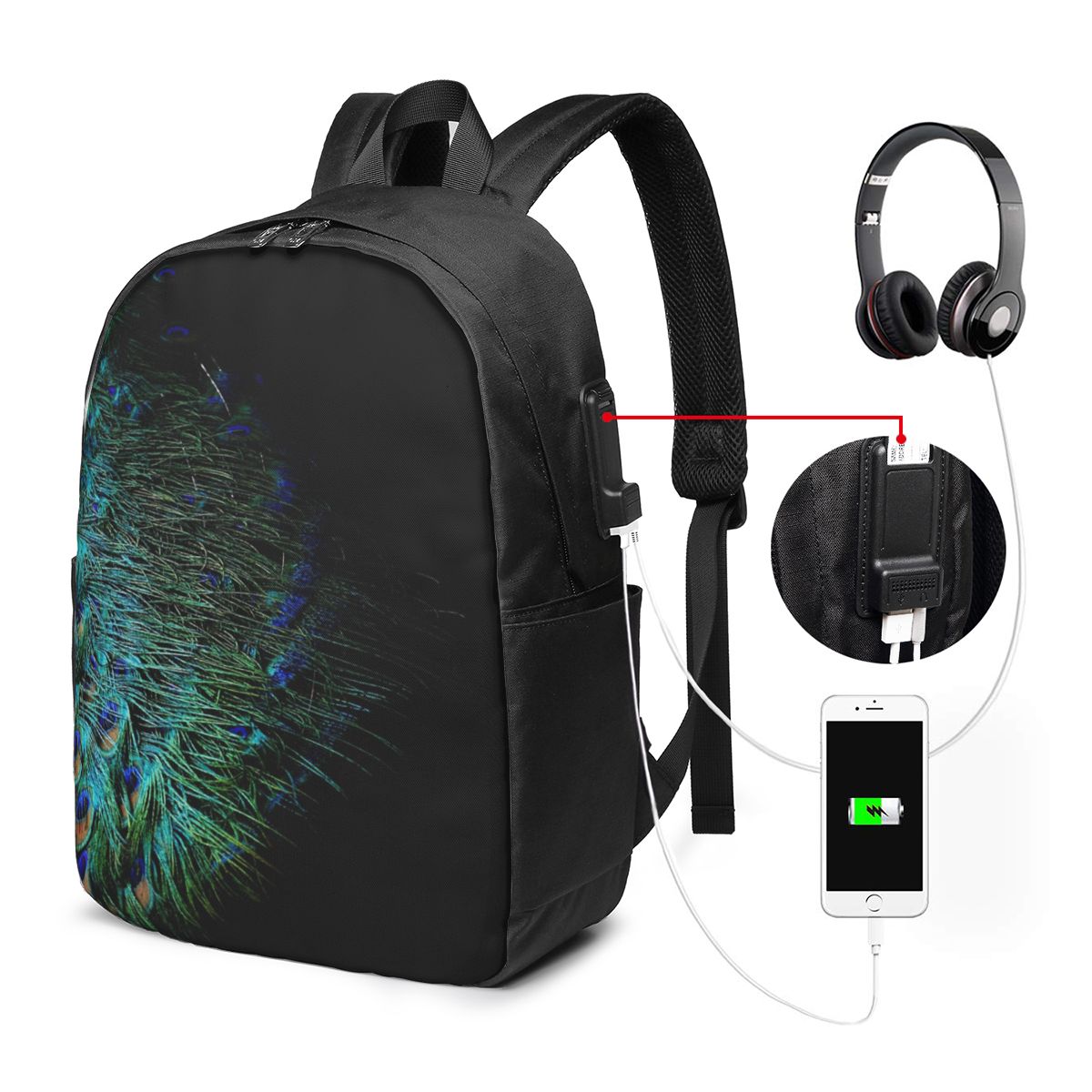 Laptop Bag - Sac à dos avec plumes de